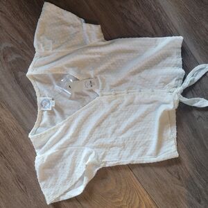 Ivory Textured Button-Down Blouse